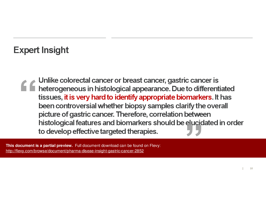 This is a partial preview of Pharma Disease Insight: Gastric Cancer (29-slide PowerPoint presentation (PPTX)). Full document is 29 slides. 