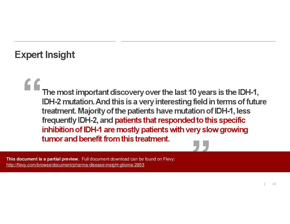 This is a partial preview of Pharma Disease Insight: Glioma (34-slide PowerPoint presentation (PPTX)). Full document is 34 slides. 