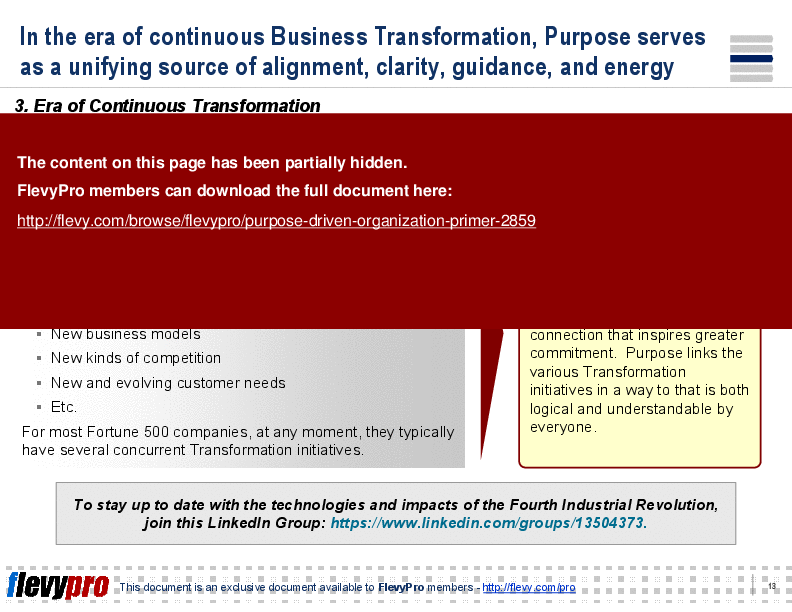 This is a partial preview of Purpose-driven Organization Primer (22-slide PowerPoint presentation (PPT)). Full document is 22 slides. 