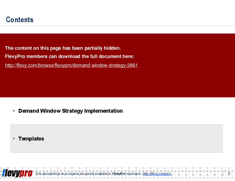 Demand Window Strategy (19-slide PowerPoint presentation (PPT)) Preview Image