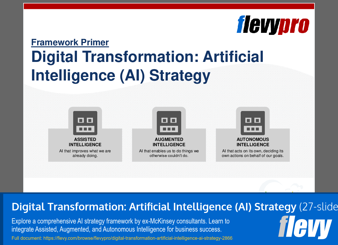 Digital Transformation: Artificial Intelligence (AI) Strategy (27-slide PPT PowerPoint presentation (PPT)) Preview Image