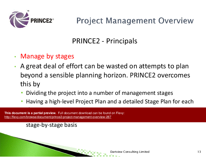 PRINCE2 Project Management Overview (77-slide PowerPoint presentation (PPTX)) Preview Image