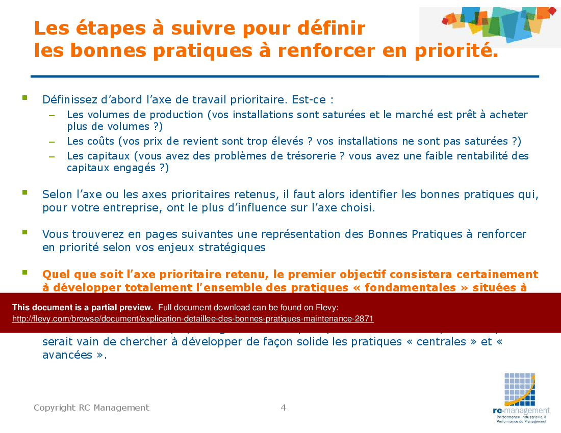 This is a partial preview of Explication detaillee des Bonnes Pratiques Maintenance (302-slide PowerPoint presentation (PPTX)). Full document is 302 slides. 