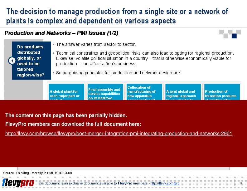 This is a partial preview of Post-merger Integration (PMI): Integrating Production and Networks (18-slide PowerPoint presentation (PPT)). Full document is 18 slides. 