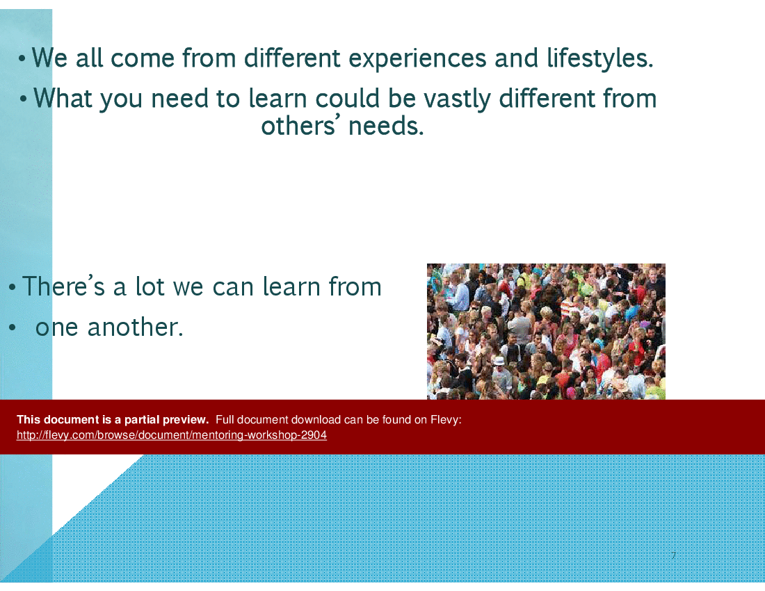 Mentoring Workshop (29-slide PowerPoint presentation (PPTX)) Preview Image
