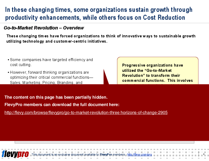 This is a partial preview of Go-to-Market Revolution - Three Horizons of Change (16-slide PowerPoint presentation (PPT)). Full document is 16 slides. 
