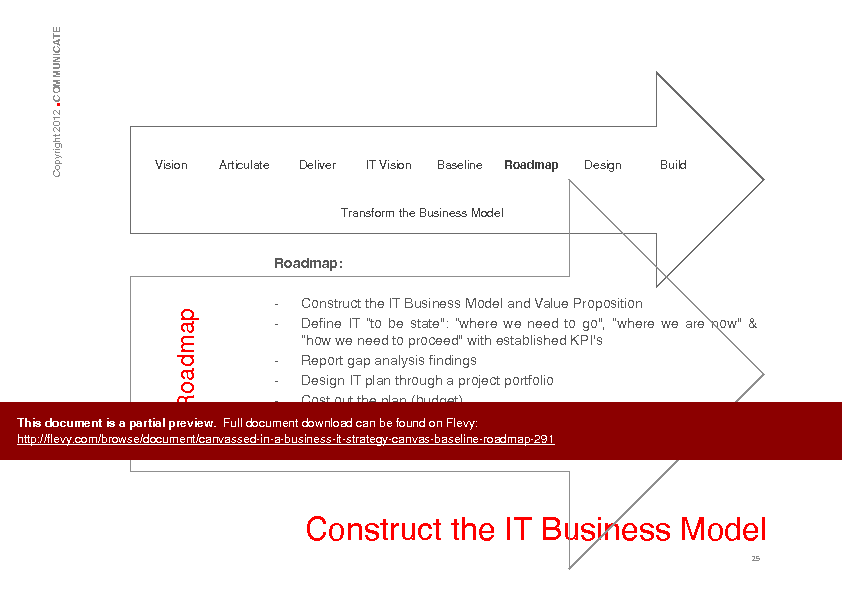 CANVASSED in a Business (IT) Strategy Canvas: Baseline, RoadMap (127-page PDF document) Preview Image
