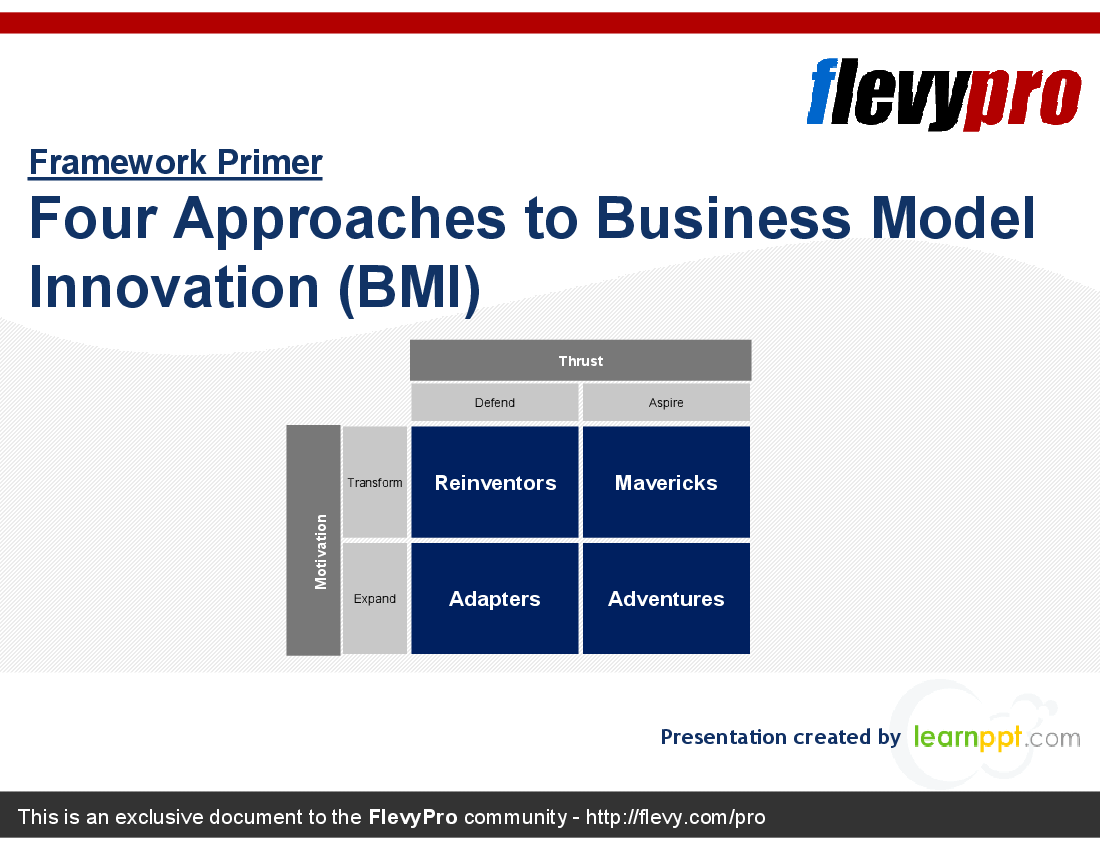 Four Approaches to Business Model Innovation (BMI) (23-slide PPT PowerPoint presentation (PPT)) Preview Image