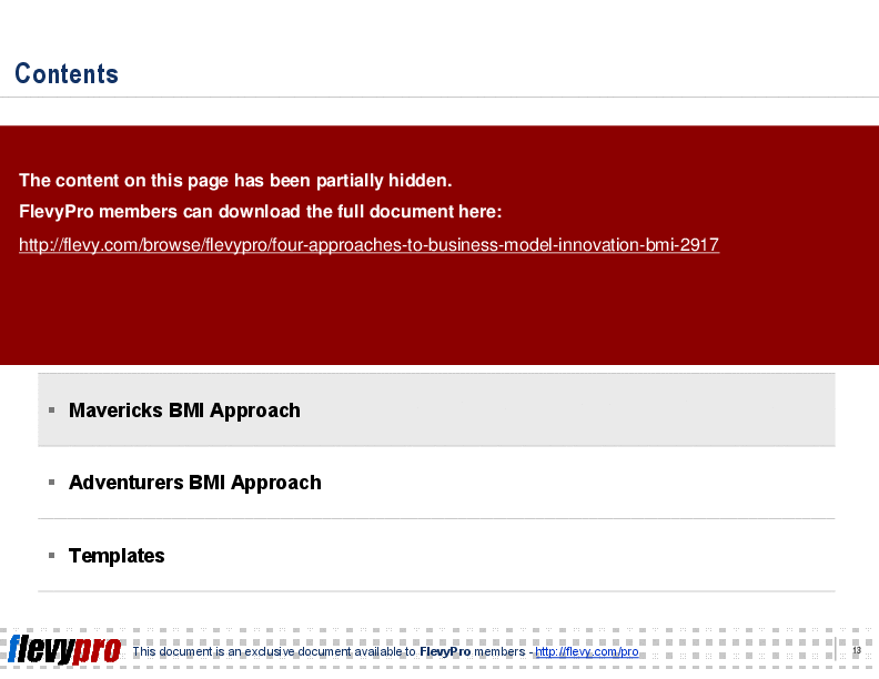 This is a partial preview of Four Approaches to Business Model Innovation (BMI) (23-slide PowerPoint presentation (PPT)). Full document is 23 slides. 