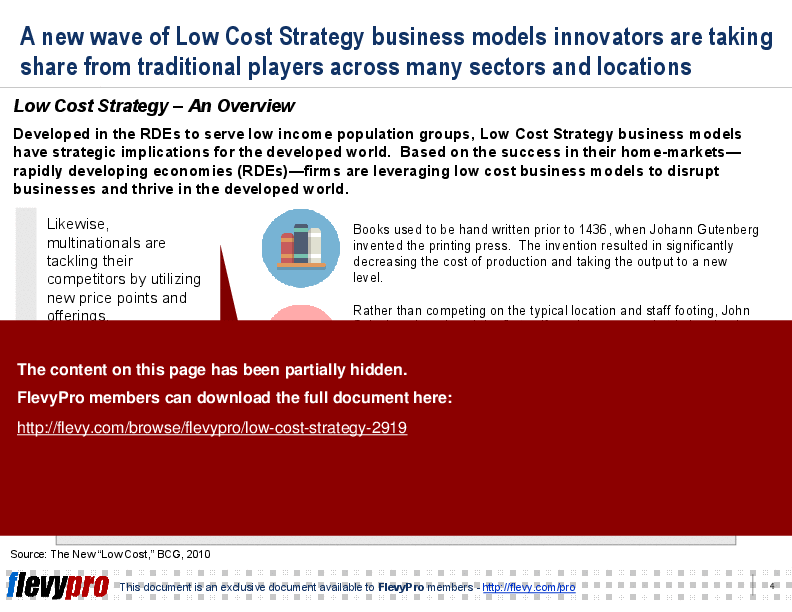 This is a partial preview of Low Cost Strategy (24-slide PowerPoint presentation (PPT)). Full document is 24 slides. 