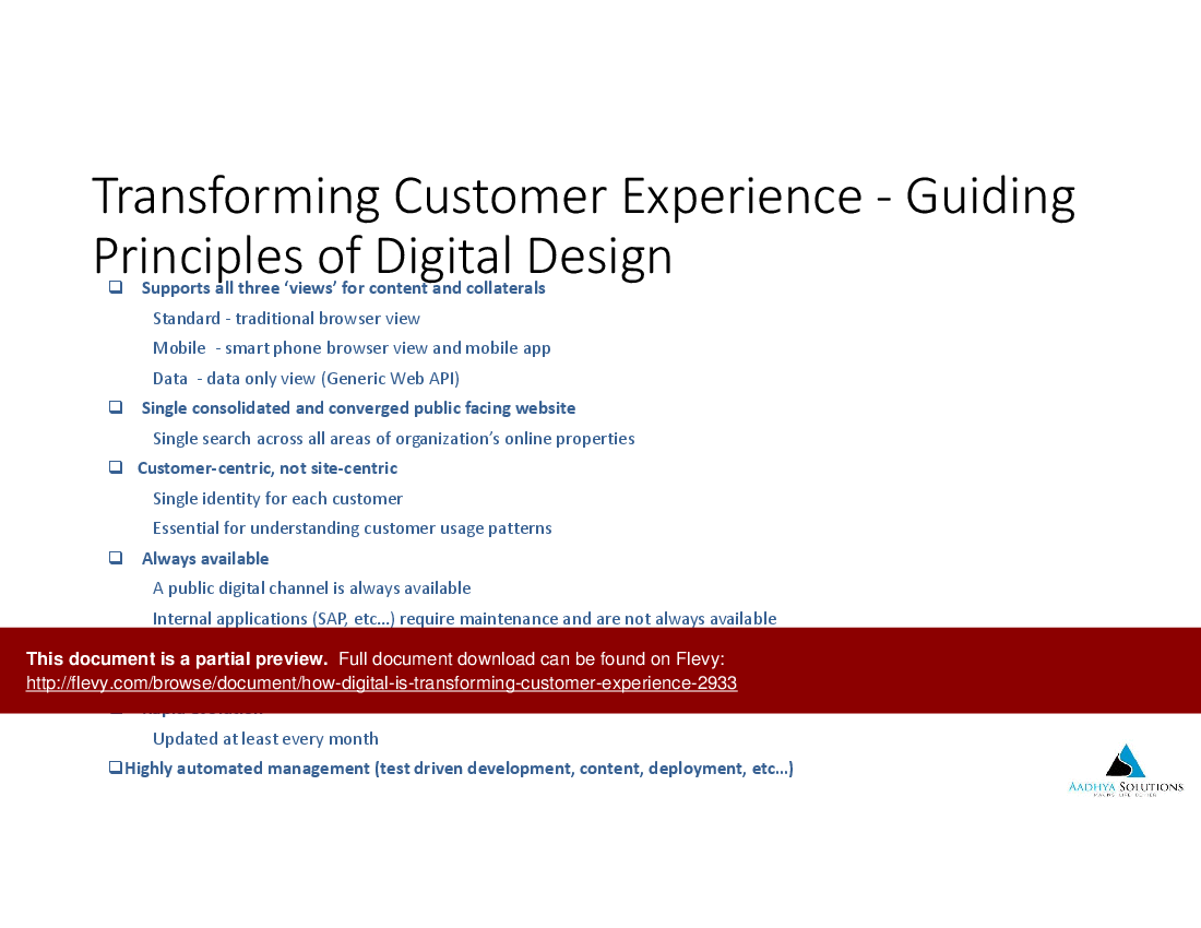 This is a partial preview of How Digital Is Transforming Customer Experience (29-slide PowerPoint presentation (PPTX)). Full document is 29 slides. 
