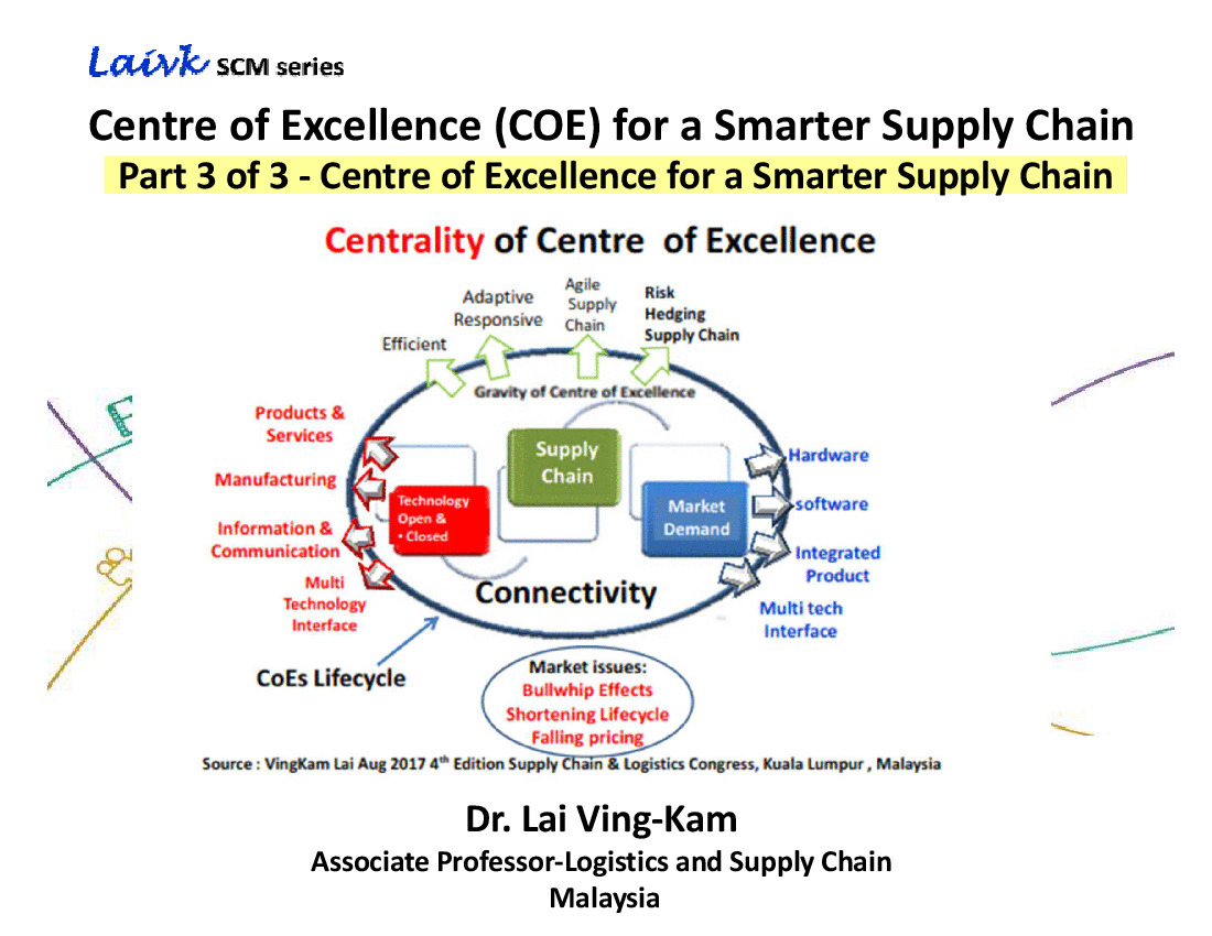 CoE for a Smarter Supply Chain - Adaptive and Responsive SCM