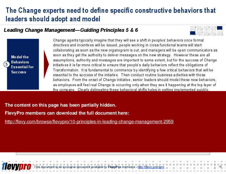 10 Principles in Leading Change Management (17-slide PowerPoint presentation (PPT)) Preview Image