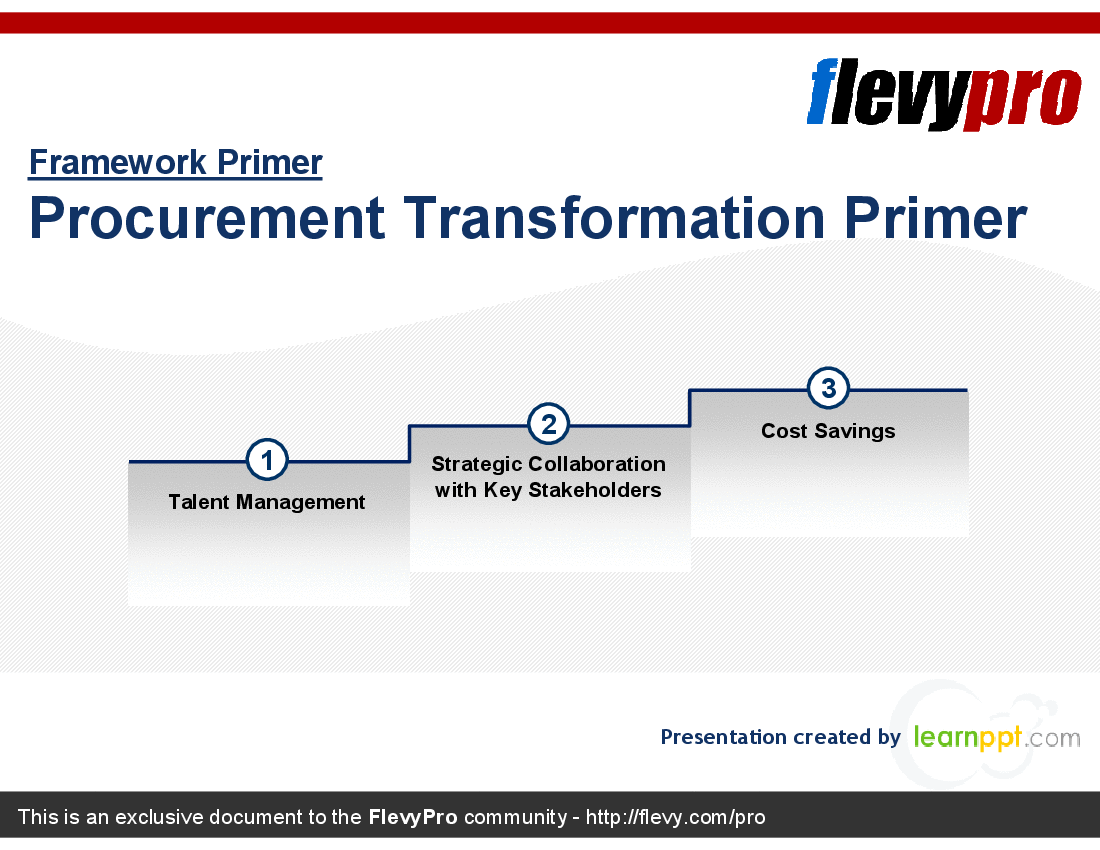Procurement Transformation Primer (20-slide PowerPoint presentation (PPT)) Preview Image
