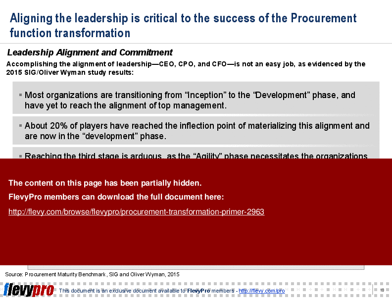 This is a partial preview of Procurement Transformation Primer (20-slide PowerPoint presentation (PPT)). Full document is 20 slides. 