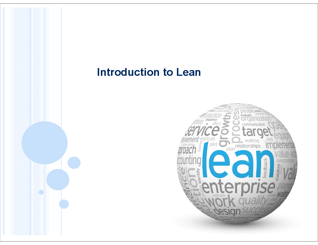 Introduction to Lean (17-slide PPT PowerPoint presentation (PPT)) Preview Image