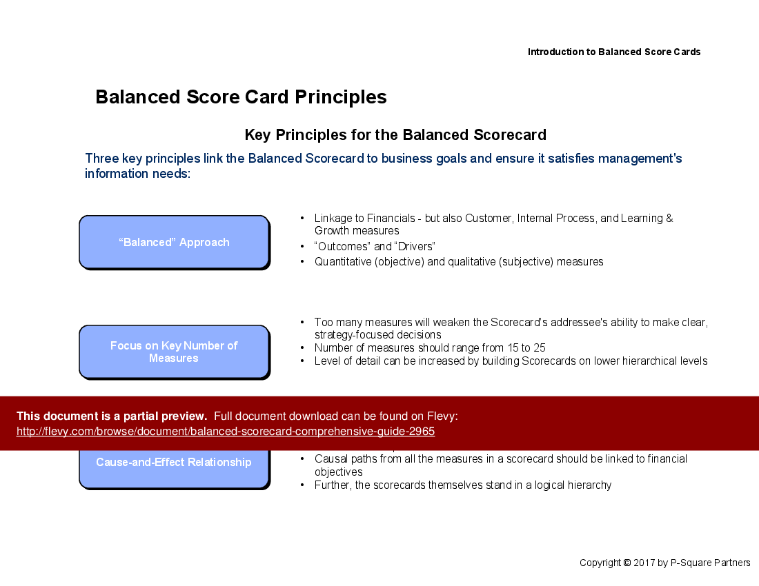 This is a partial preview of Balanced Scorecard - Comprehensive Guide (54-slide PowerPoint presentation (PPT)). Full document is 54 slides. 