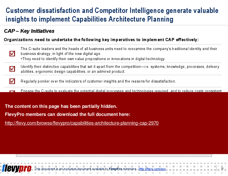 This is a partial preview of Capabilities Architecture Planning (CAP) (22-slide PowerPoint presentation (PPT)). Full document is 22 slides. 