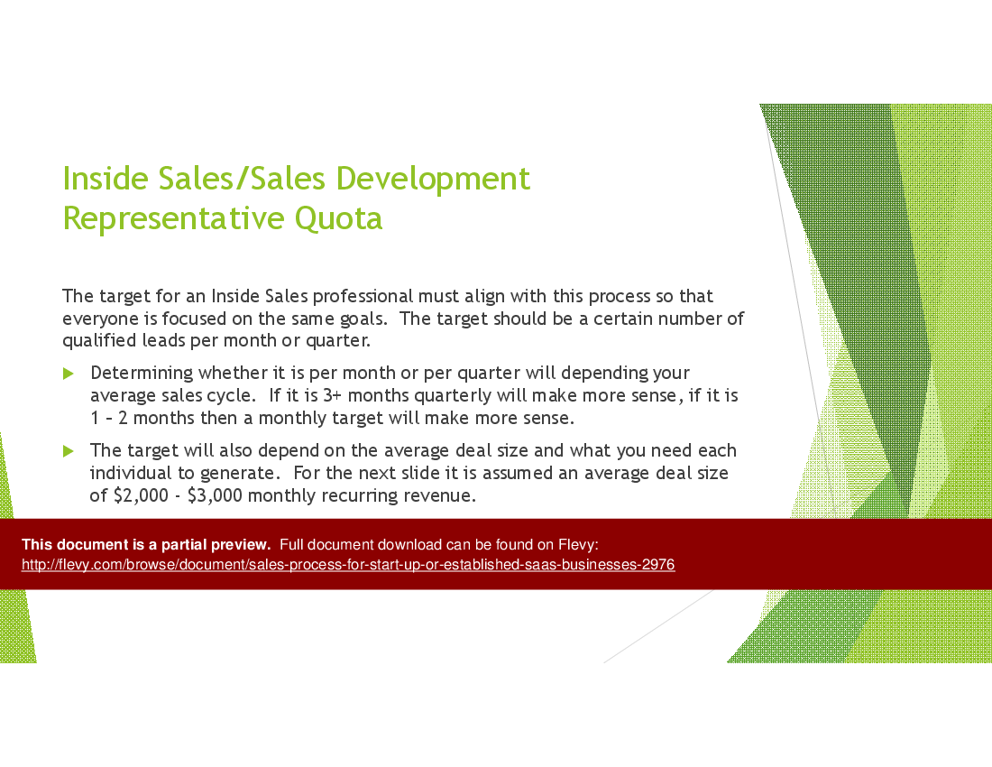 This is a partial preview of Sales Process for Start-Up or Established SaaS Businesses (46-slide PowerPoint presentation (PPTX)). Full document is 46 slides. 