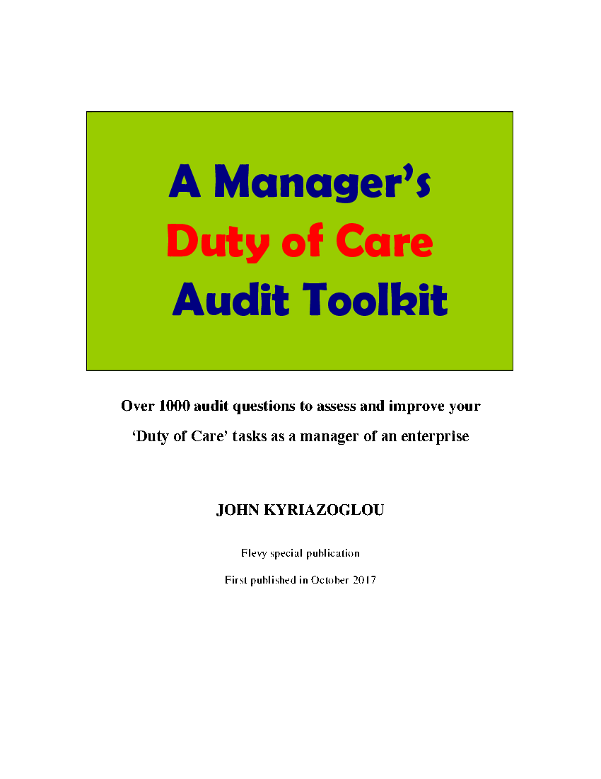 A Manager's Duty of Care Audit Toolkit (225-page PDF document) Preview Image
