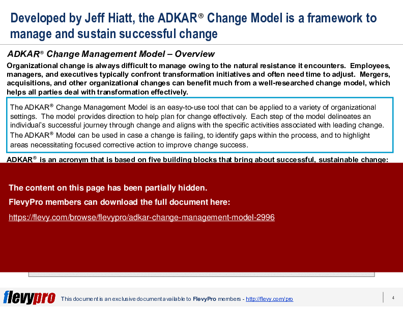 This is a partial preview of ADKAR Change Management Model (16-slide PowerPoint presentation (PPTX)). Full document is 16 slides. 