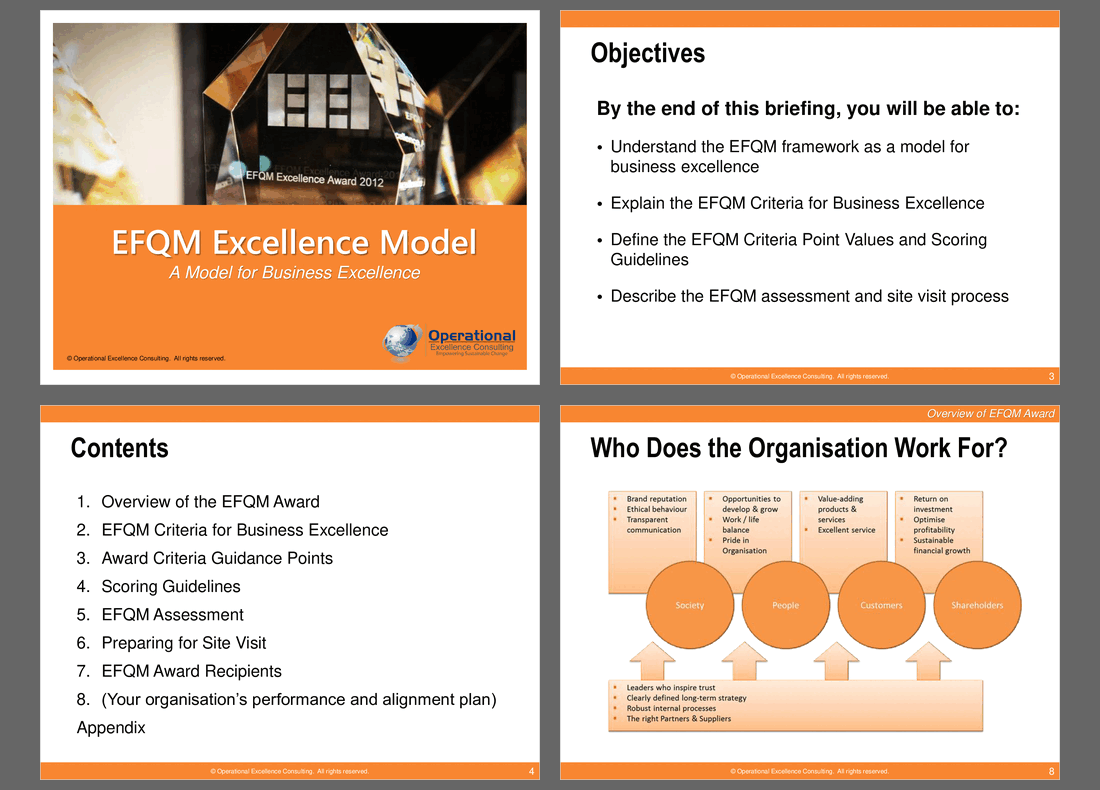 EFQM Excellence Model (83-slide PPT PowerPoint presentation (PPTX)) Preview Image