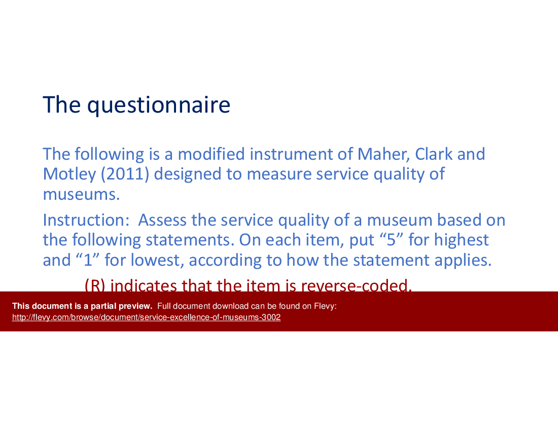 Service Excellence of Museums (11-slide PPT PowerPoint presentation (PPTX)) Preview Image