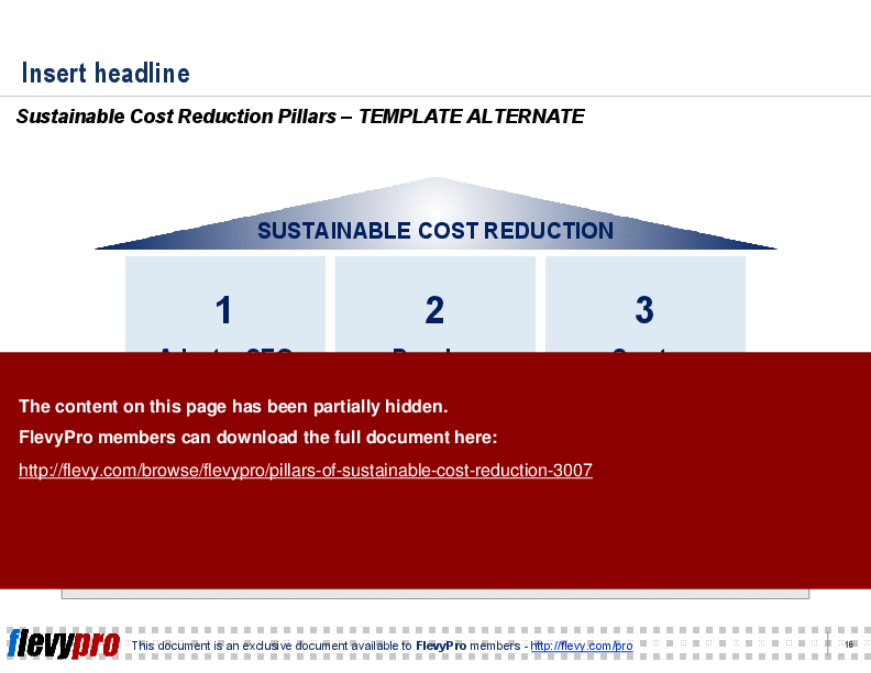 Pillars of Sustainable Cost Reduction (20-slide PPT PowerPoint presentation (PPT)) Preview Image