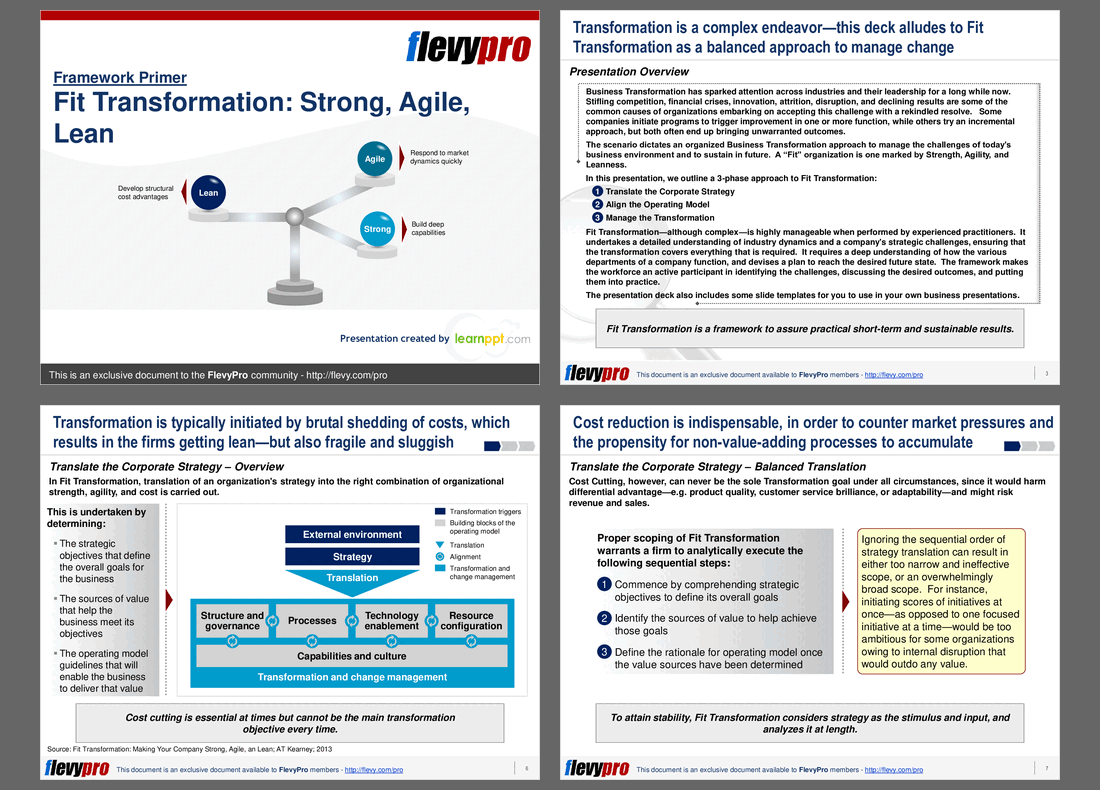 Fit Transformation: Strong, Agile, Lean (24-slide PPT PowerPoint presentation (PPT)) Preview Image