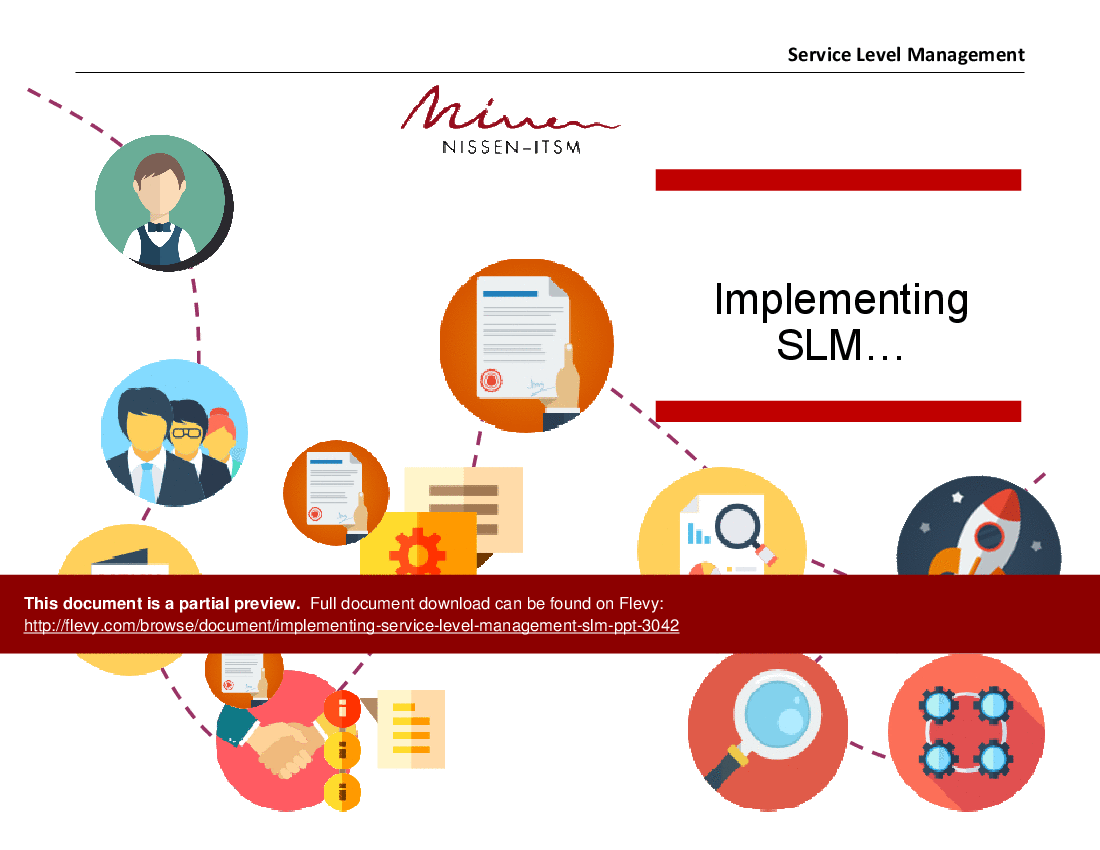 This is a partial preview of Implementing Service Level Management (SLM) - PPT (31-slide PowerPoint presentation (PPTX)). Full document is 31 slides. 