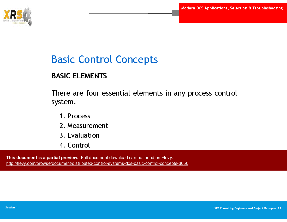 Distributed Control Systems (DCS) - Basic Control Concepts (82-slide PPT PowerPoint presentation (PPT)) Preview Image