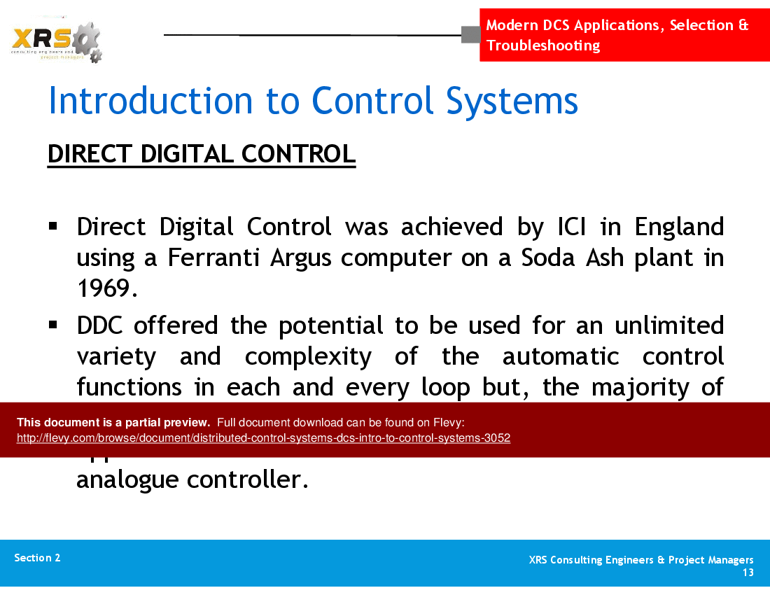 This is a partial preview of Distributed Control Systems (DCS) - Intro to Control Systems (94-slide PowerPoint presentation (PPT)). Full document is 94 slides. 