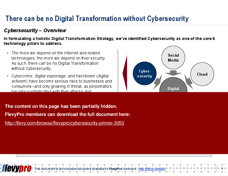 Cybersecurity Primer (16-slide PPT PowerPoint presentation (PPT)) Preview Image