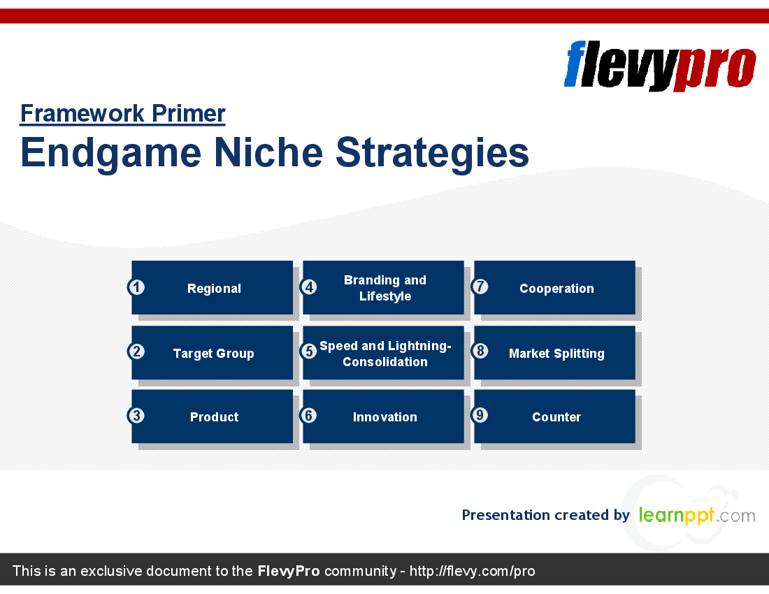 This is a partial preview of Endgame Niche Strategies (22-slide PowerPoint presentation (PPT)). Full document is 22 slides. 