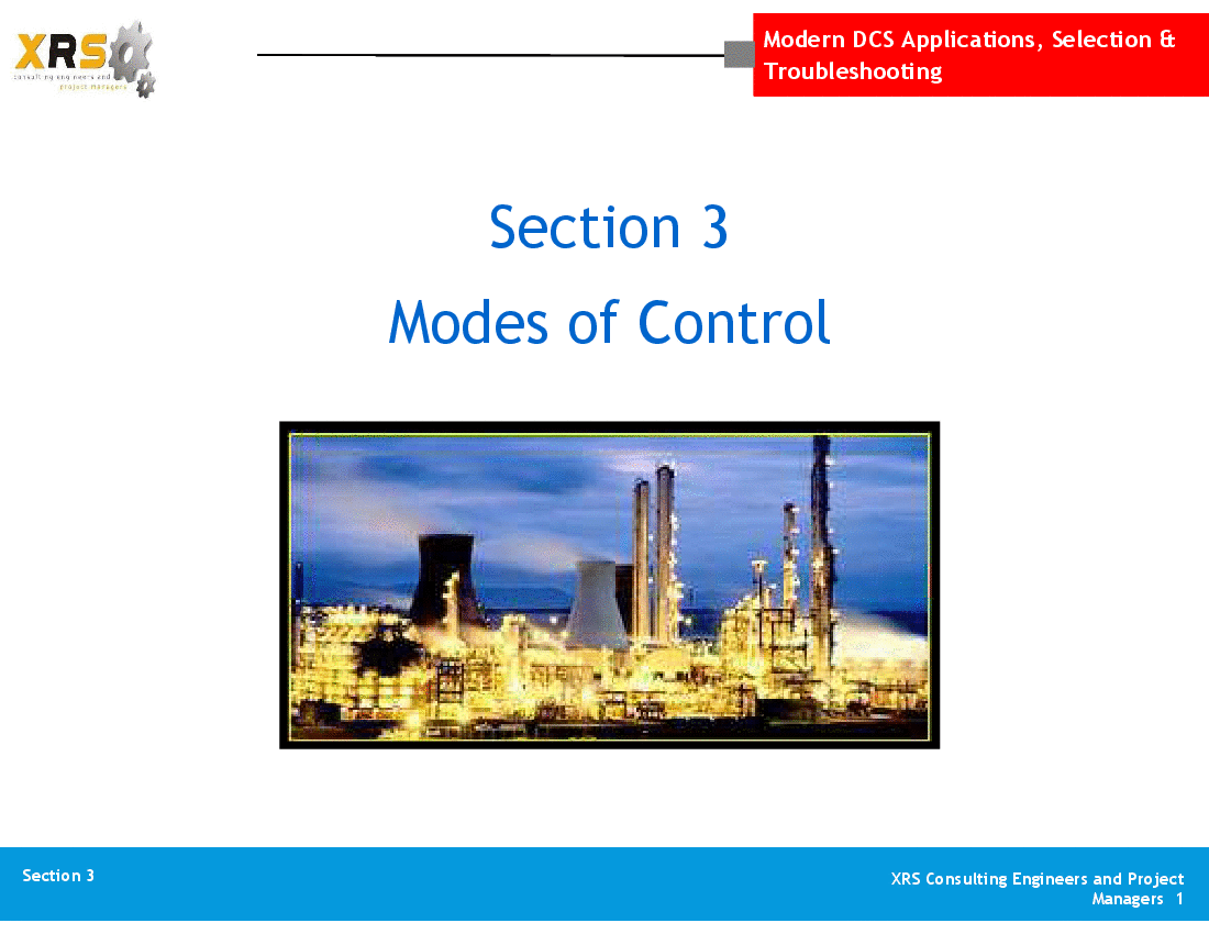 This is a partial preview of Distributed Control Systems (DCS) - Modes of Control (54-slide PowerPoint presentation (PPT)). Full document is 54 slides. 