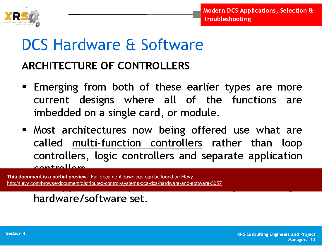 This is a partial preview of Distributed Control Systems (DCS) - DCS Hardware & Software (74-slide PowerPoint presentation (PPT)). Full document is 74 slides. 