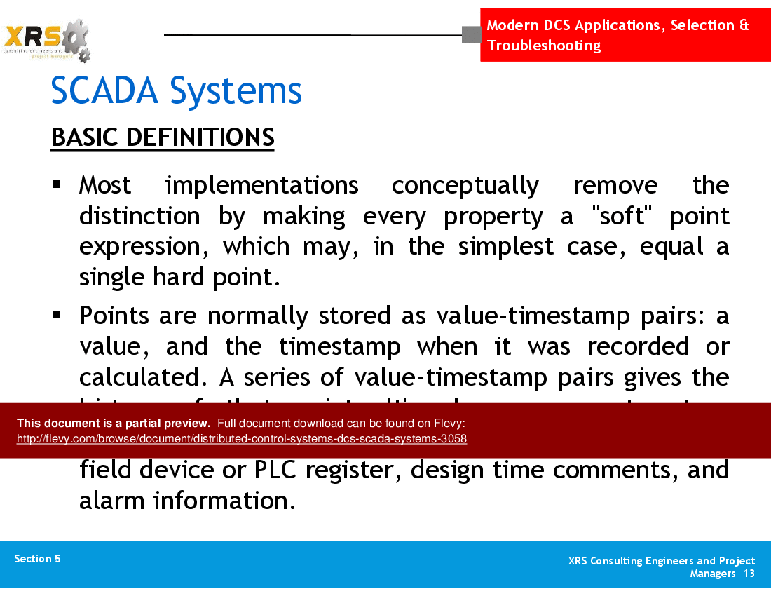This is a partial preview of Distributed Control Systems (DCS) - SCADA Systems (46-slide PowerPoint presentation (PPT)). Full document is 46 slides. 