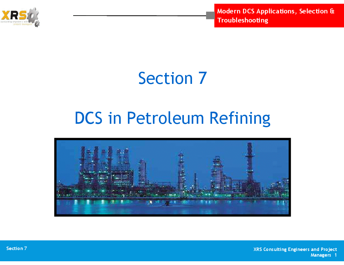 Distributed Control Systems (DCS) - DCS in Petroleum Refining
