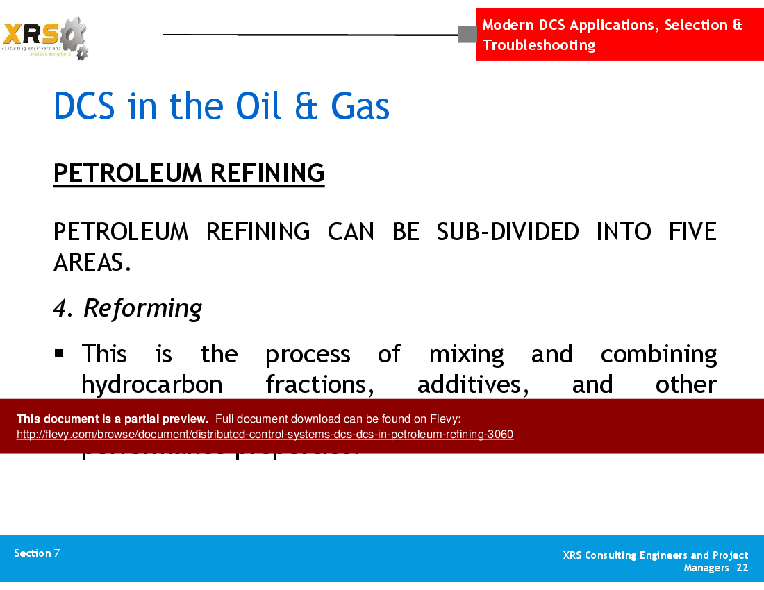 Distributed Control Systems (DCS) - DCS in Petroleum Refining (48-slide PPT PowerPoint presentation (PPT)) Preview Image