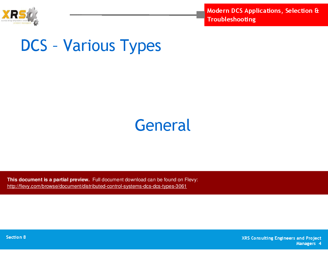This is a partial preview of Distributed Control Systems (DCS) - DCS Types (48-slide PowerPoint presentation (PPT)). Full document is 48 slides. 