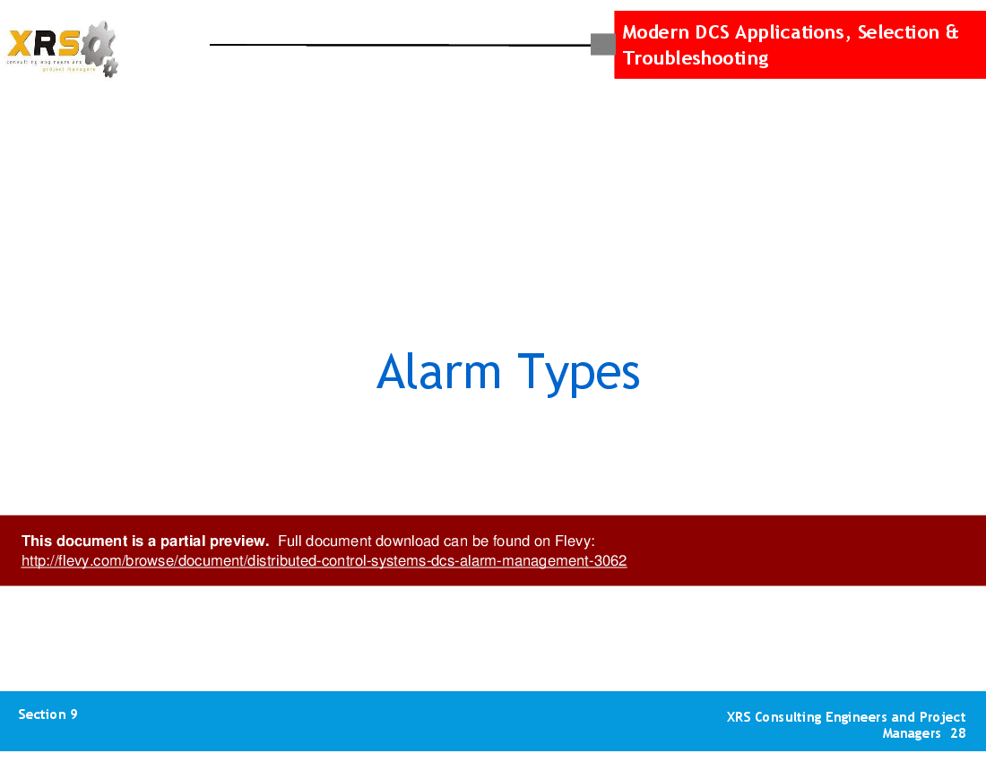 Distributed Control Systems (DCS) - Alarm Management (78-slide PPT PowerPoint presentation (PPT)) Preview Image