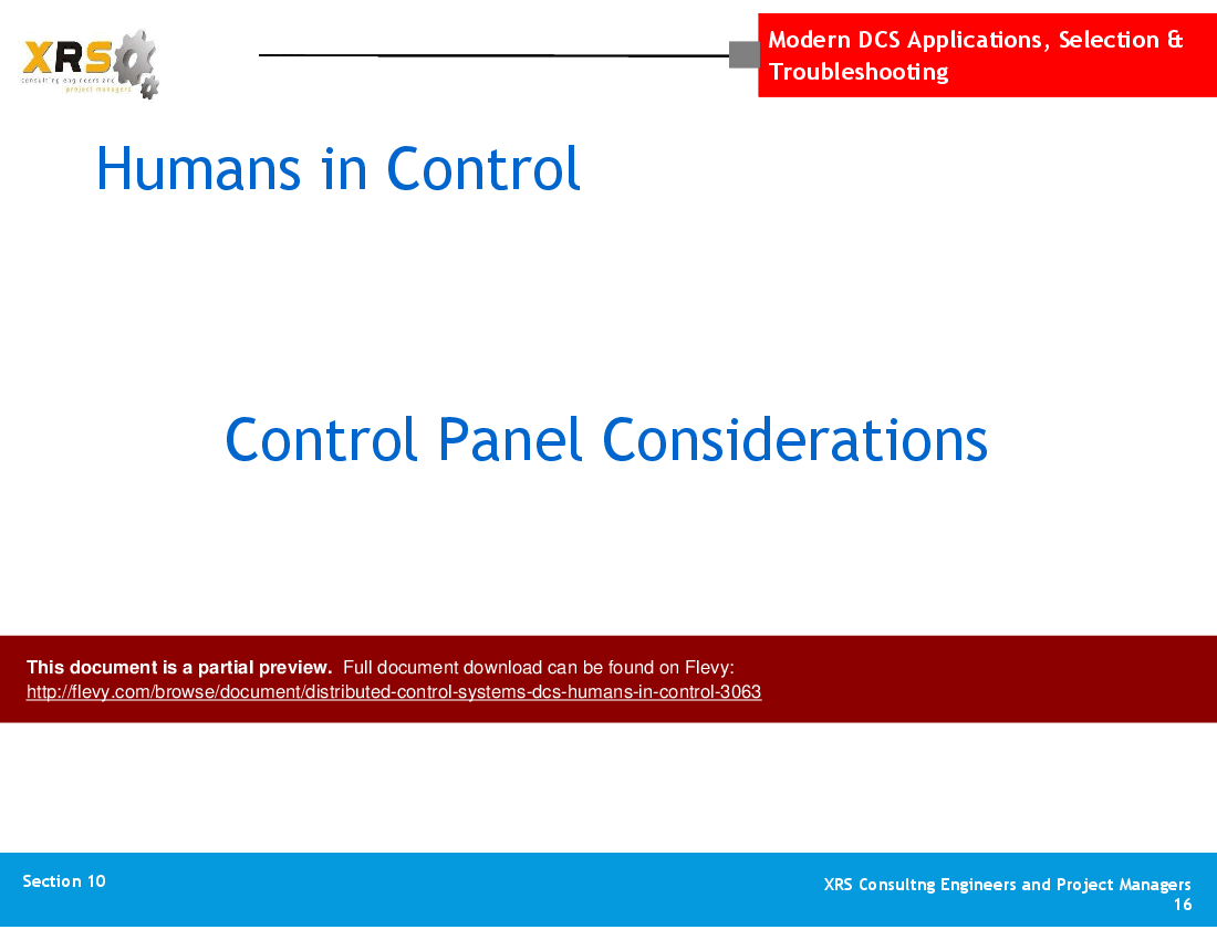 Distributed Control Systems (DCS) - Humans in Control (64-slide PPT PowerPoint presentation (PPT)) Preview Image