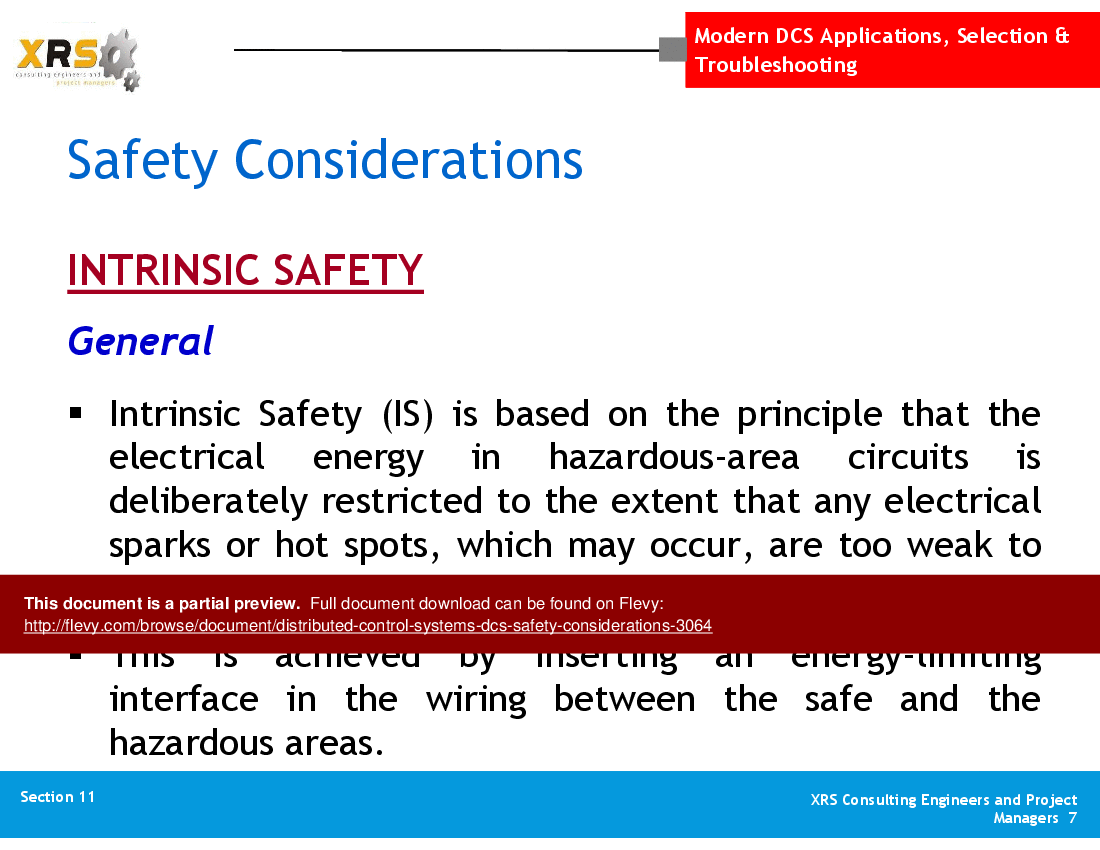 This is a partial preview of Distributed Control Systems (DCS) - Safety Considerations (42-slide PowerPoint presentation (PPT)). Full document is 42 slides. 