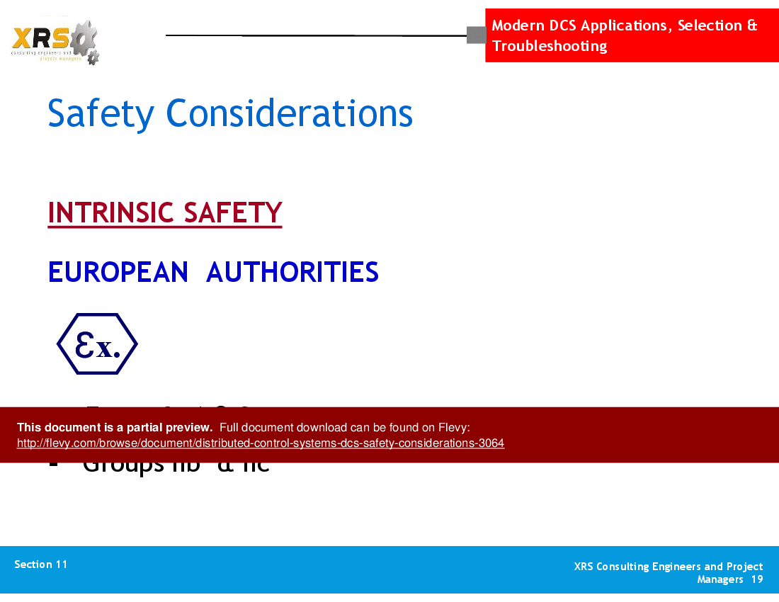 Distributed Control Systems (DCS) - Safety Considerations (42-slide PPT PowerPoint presentation (PPT)) Preview Image