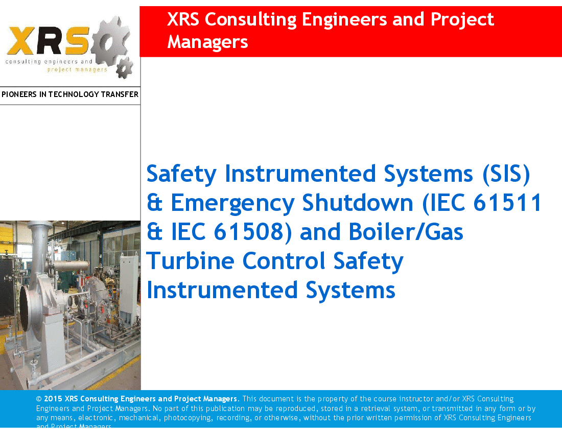 SIS & ESD (IEC 61511, 61508) Training - Case Studies (54-slide PowerPoint presentation (PPT)) Preview Image