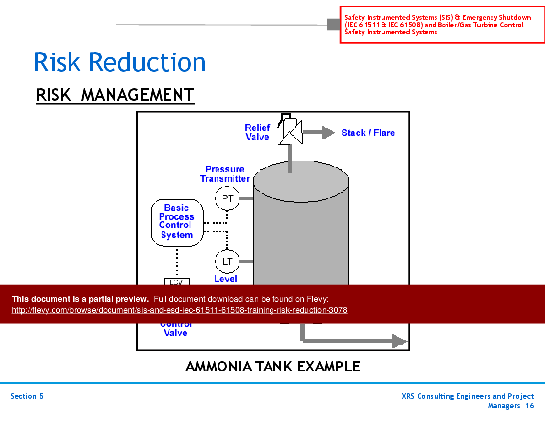 SIS & ESD (IEC 61511, 61508) Training - Risk Reduction (42-slide PPT PowerPoint presentation (PPT)) Preview Image