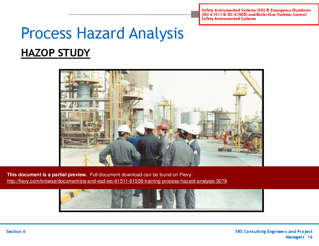 SIS & ESD (IEC 61511, 61508) Training - Process Hazard Analysis (56-slide PPT PowerPoint presentation (PPT)) Preview Image