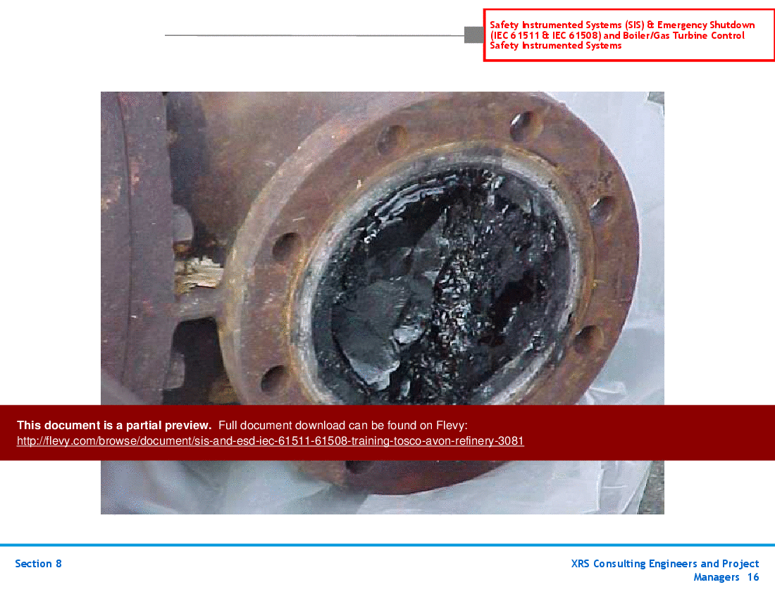 SIS & ESD (IEC 61511, 61508) Training - Tosco Avon Refinery (54-slide PowerPoint presentation (PPT)) Preview Image