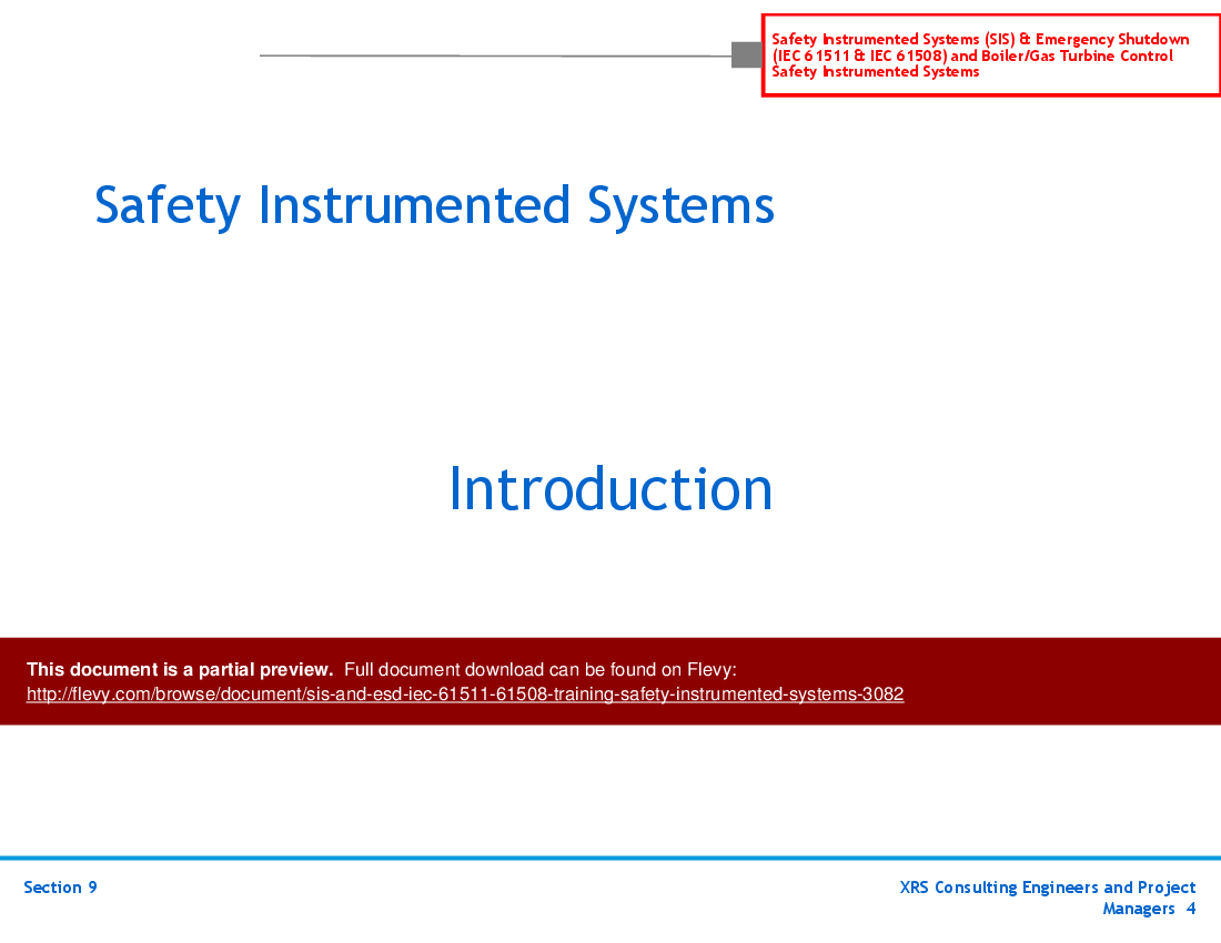 This is a partial preview of SIS & ESD (IEC 61511, 61508) Training - Safety Instrumented Systems (60-slide PowerPoint presentation (PPT)). Full document is 60 slides. 