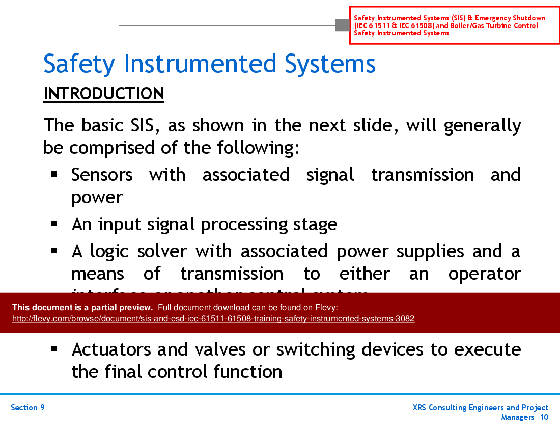 SIS & ESD (IEC 61511, 61508) Training - Safety Instrumented Systems (60-slide PPT PowerPoint presentation (PPT)) Preview Image